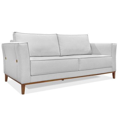 Kit 2 Poltronas e Sofá Living 2 Lugares 1,90m Vega Linho Cas
