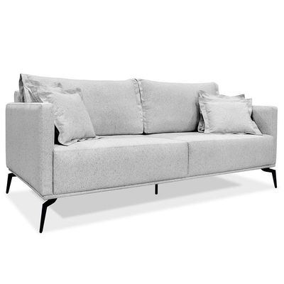 Kit 2 Poltronas E Sofá 2 Lugares 1,80m Pés Metálicos Cinza