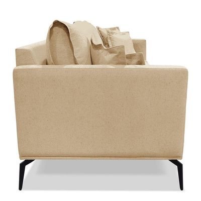Kit 2 Poltronas E Sofá 2 Lugares 1,60m Pés Metálicos Dourado