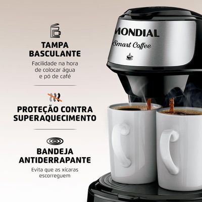 Cafeteira Mondial 2 Xícaras Smart Coffee C-42-2x-bi Cafeteira C-42-2x-bi 220v/60hz 2 Xícaras 220
