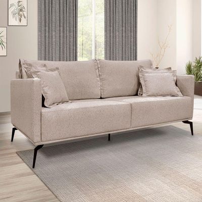 Kit 2 Poltronas E Sofá 2 Lugares 1,80m Areia Pés Metálicos