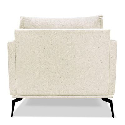 Poltrona De Estar Sirius Linho Natural Pés Metálicos