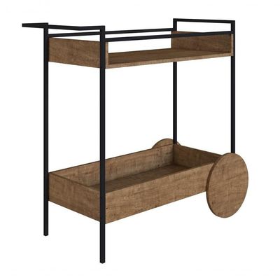 Aparador Bar Com Rodas Vermont Preto Fosco