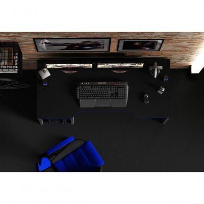 Mesa Para Computador Gamer Me4152 Preto Azul Preto Azul