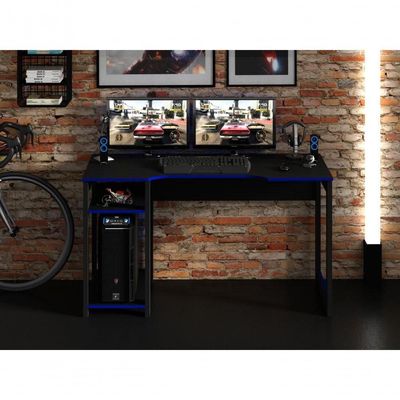 Mesa Para Computador Gamer Me4152 Preto Azul Preto Azul