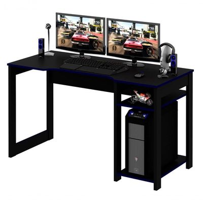Mesa Para Computador Gamer Me4152 Preto Azul Preto Azul