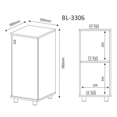 Balcão Para Bebedouro 01 Porta Bl3306 Branco Branco