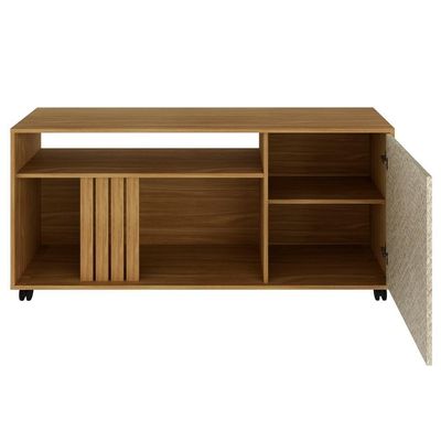 Rack 1 Porta Para Tv 42 Polegadas 136cm R1481 Natural Palha Tecno Mobili Natural Palha