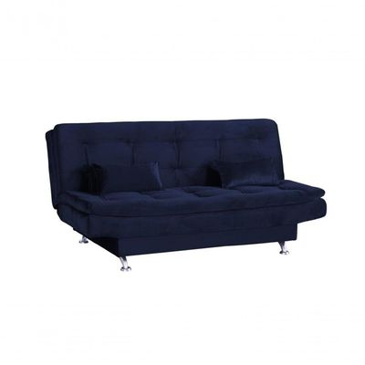 Sofá Cama Casal Reclinável Salomé - Veludo Azul Marinho
