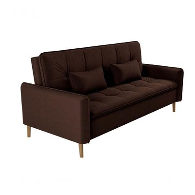 Sofá Cama Casal Reclinável Donna - Veludo Turkey Chocolate