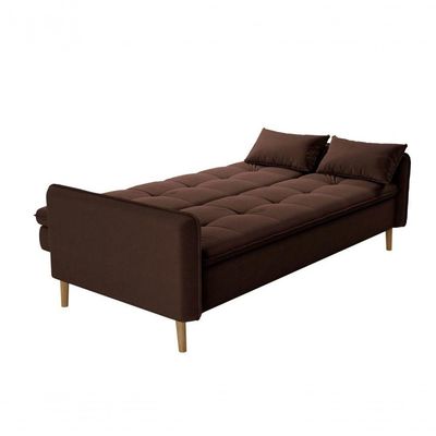 Sofá Cama Casal Reclinável Donna - Veludo Turkey Chocolate
