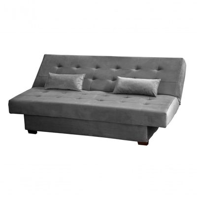 Sofá Cama Casal 3 Lugares Laila - Veludo Chumbo