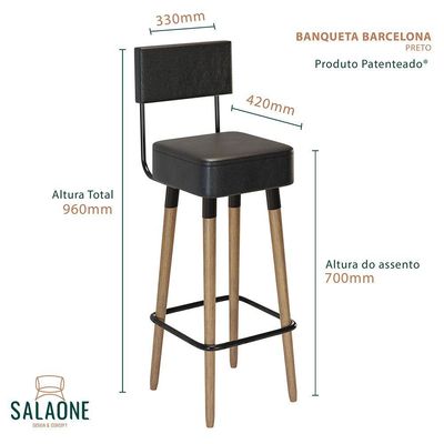 Conjunto 3 Banquetas Barcelona Tecido Sintético Verde