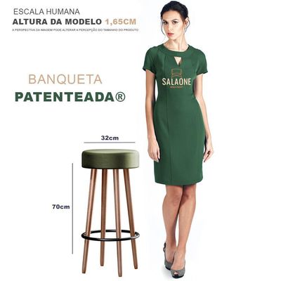 Conjunto 3 Banquetas Berlin Tecido Sintético Verde