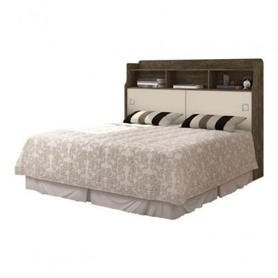 Cabeceira Jéssica Queen 1,58cm Castanho/off White - Cambel
