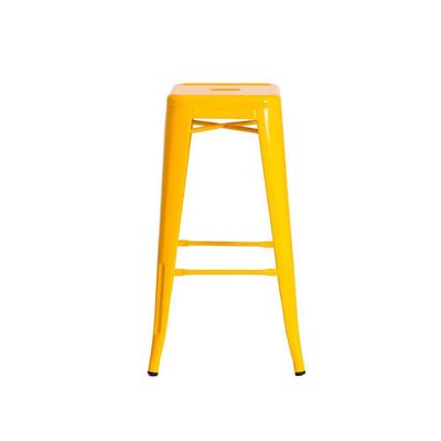 3 Banquetas Tolix Iron Design Industrial Amarela 76 Cm Aço