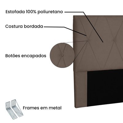 Cabeceira Estofada Box Casal Queen Size 160cm Caramelo