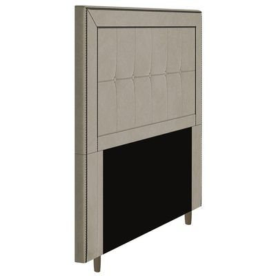Cabeceira Box Casal Queen Size 160cm Com Tachas E Frame Bege