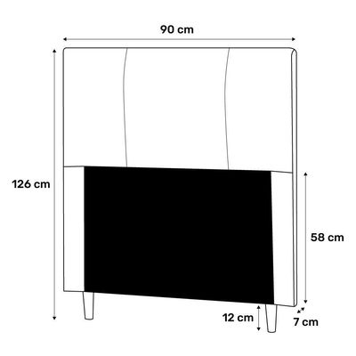 Cabeceira Cama Box Solteiro Donna 90cm Suede Marrom
