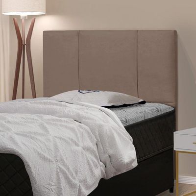 Cabeceira Cama Box Solteiro Donna 90cm Suede Marrom