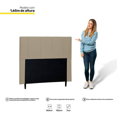 Cabeceira Cama Box Casal Queen Donna 160cm Corano Bege