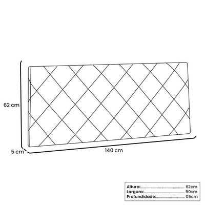 Cabeceira Painel Estofada Box Casal Tânia 140cm Suede Café