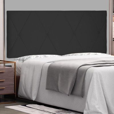 Cabeceira Painel Estofada Cama Box Casal 140cm Suede Preto