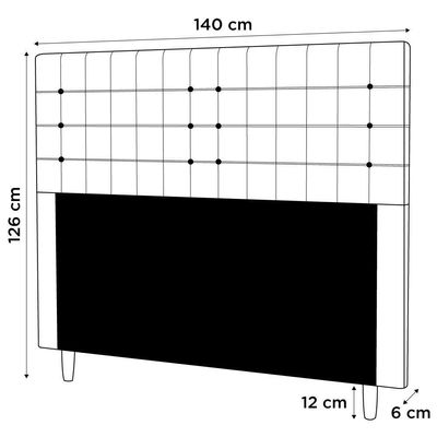 Cabeceira Cama Box Casal Parisis 140Cm Sintético Branco
