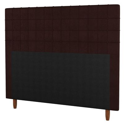 Cabeceira Cama Box Casal King Size 195Cm Linho Marrom