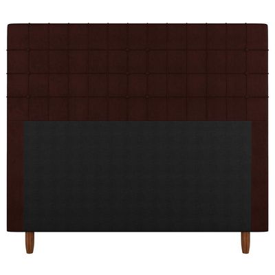 Cabeceira Cama Box Casal King Size 195Cm Linho Marrom