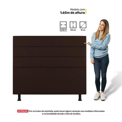 Cabeceira Casal King Size Malik 195cm Sintético Marrom