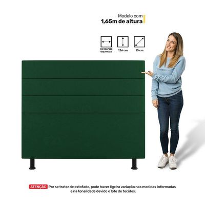 Cabeceira Casal Malik 140cm Suede Verde