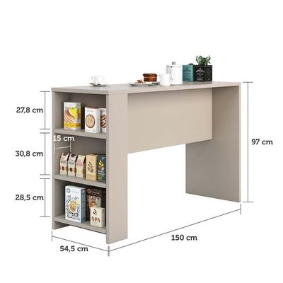 Bancada Mesa Gourmet Para Cozinha 150cm X 97cm Connect