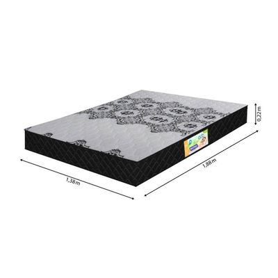 Colchão De Firme Casal 1,38M 22Cm Duo Com Box Preto