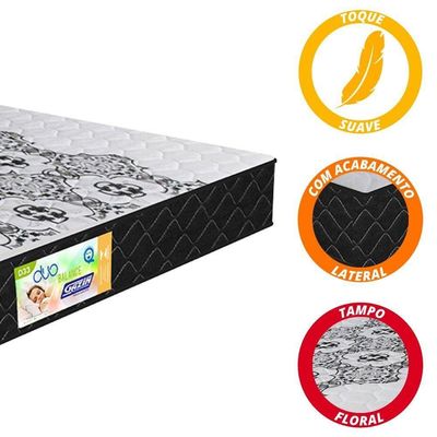 Colchão De Firme Casal 1,38M 22Cm Duo Com Box Preto