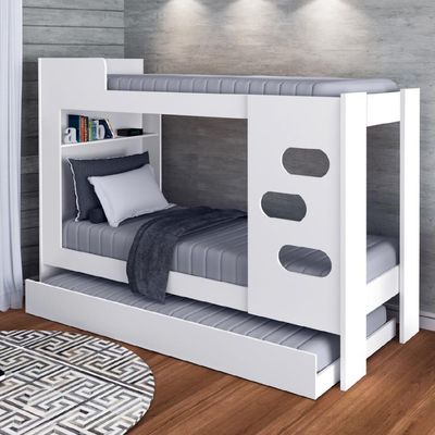 Beliche Floripa Com Cama Auxiliar Para Colchão 0,88M Branco