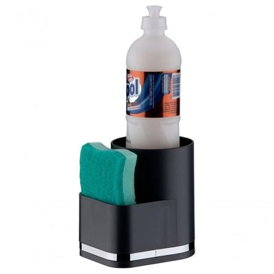 Kit Preto Future Lixeira E Suporte Para Detergente E Esponja