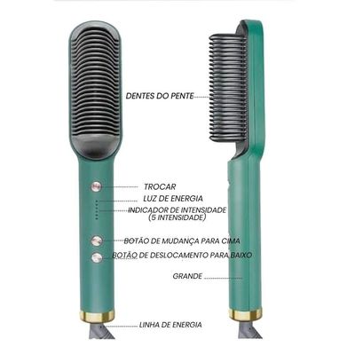 Chapinha Escova Secadora Pente Alisamento Elétrico Bivolt