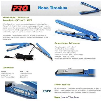 Prancha Chapinha Profissional Titânio Nº34 Bivolt