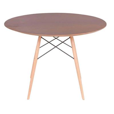 Conjunto Mesa Eames Imbuia 120cm + 4 Cadeiras Fendi