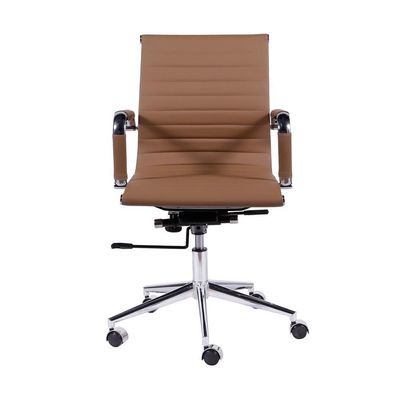 Cadeira De Escritório Eames Esteirinha Baixa - Pu Caramelo