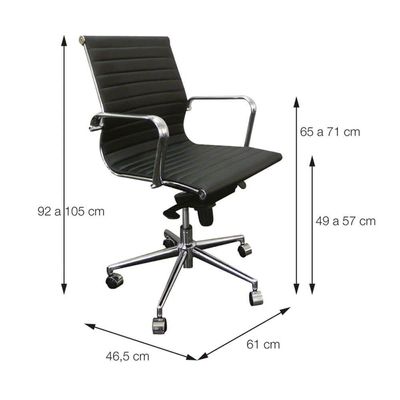 Cadeira De Escritorio Eames Esteirinha Baixa - Pu Fendi