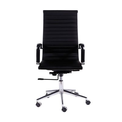 Cadeira De Escritorio Eames Esteirinha Alta - Pu Preta