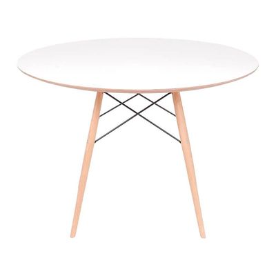Conjunto Mesa Eames Branca 90cm + 4 Cadeiras Branca