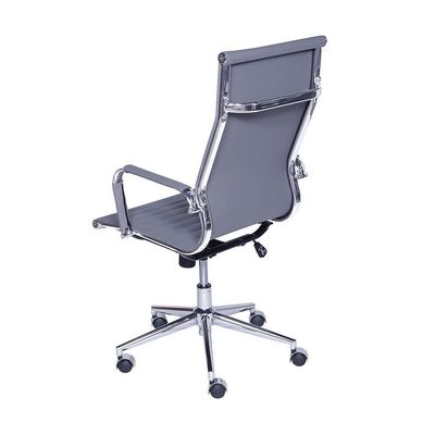 Cadeira De Escritorio Eames Esteirinha Alta - Pu Cinza