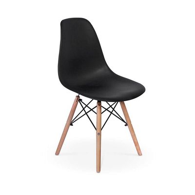 Conjunto Mesa Eames 90cm + 4 Cadeiras Preta