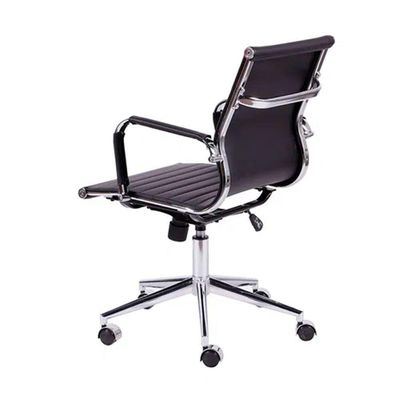 Cadeira De Escritorio Eames Esteirinha Baixa - Pu Preta