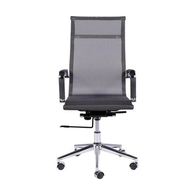 Cadeira De Escritorio Eames Esteirinha Alta Tela Cinza