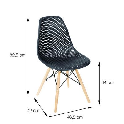 Cadeira Eames Furadinha - Preta