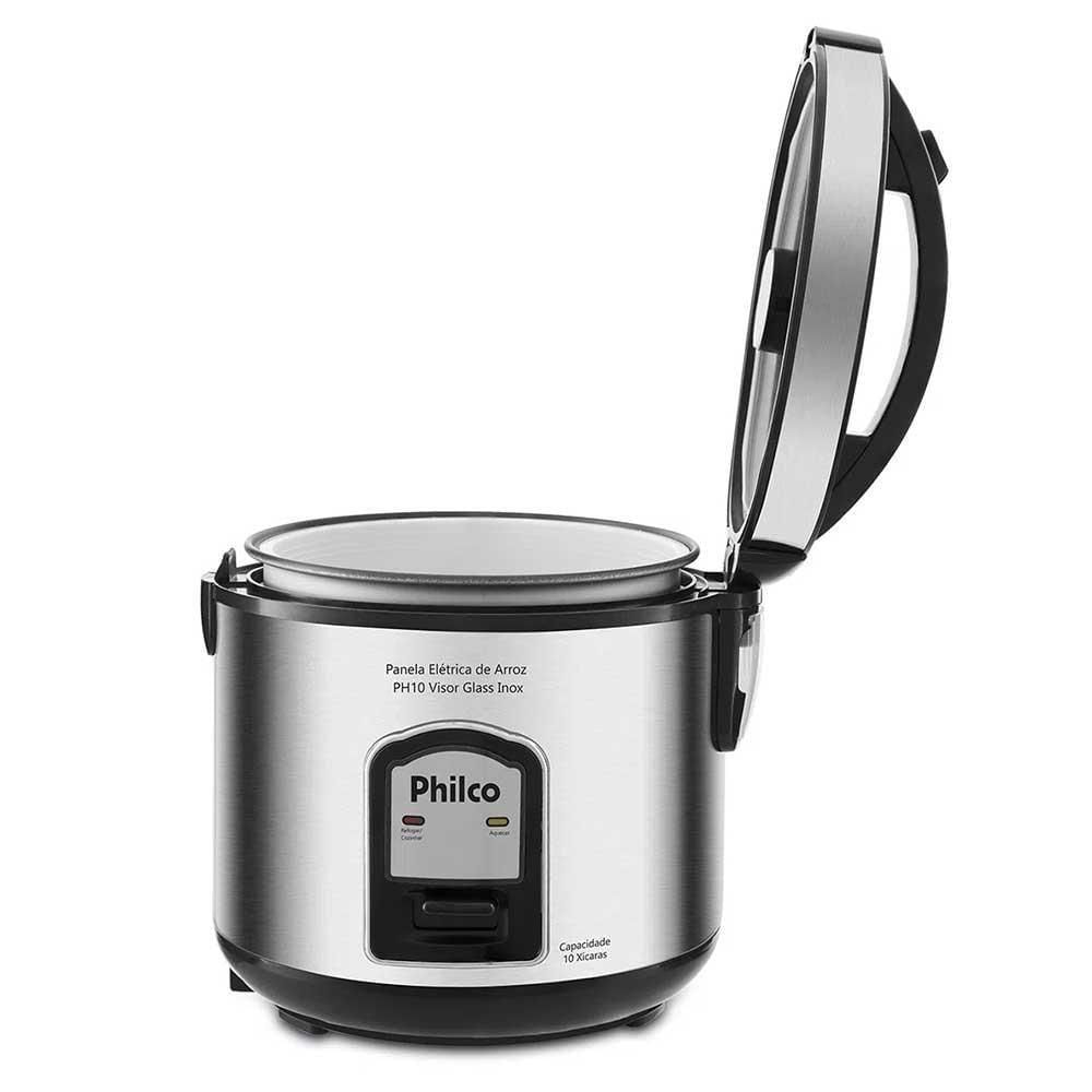 Panela De Arroz Elétrica Philco Ph 10 Xícaras Preta/Inox
